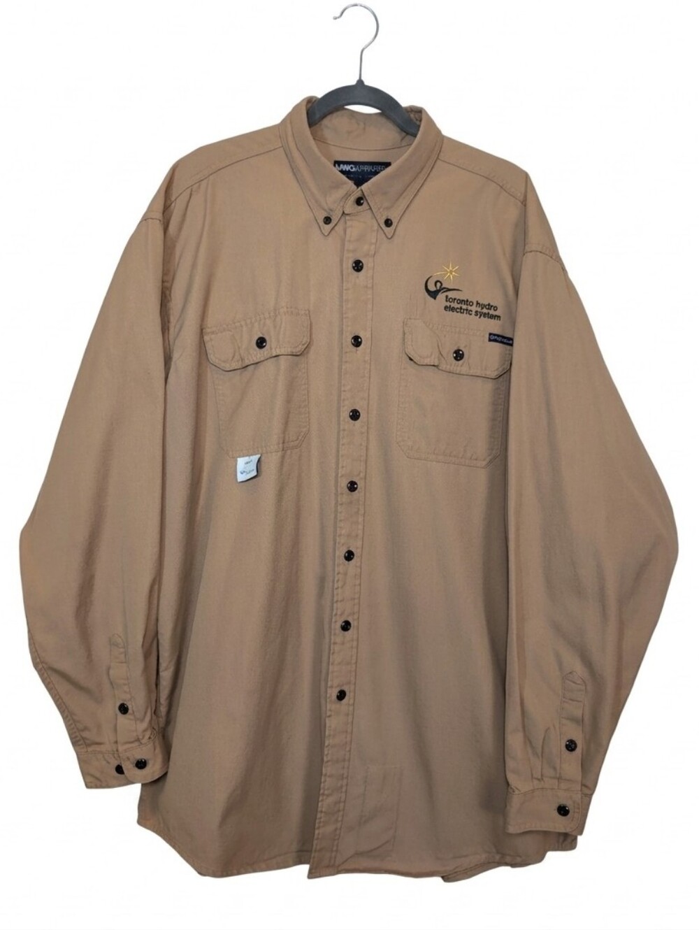 MWG Apparel FR Flame Resistant Work Shirt Toronto Hydro 2XLT Tall Tan Arc Flash